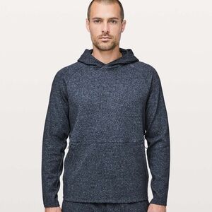 Lululemon Men's At Ease Hoodie Heathered Speckled Jet Blue Black Texture Size XS